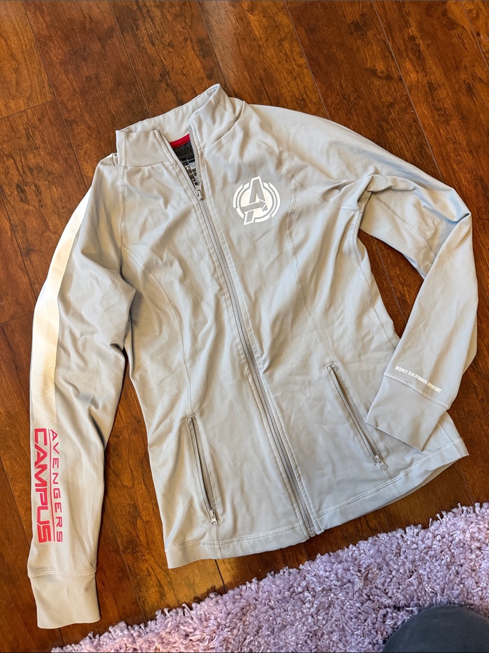 Disney Parks Avengers Campus Light Gray Full-Zip Jacket